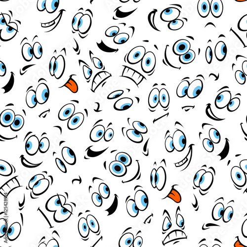 Cartoon human face emoticons pattern