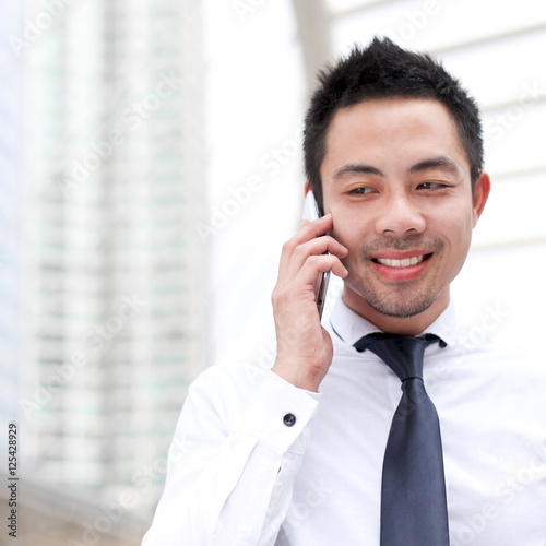 businessman calling with mobile phone