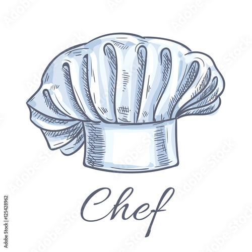 Chef hat vector isolated doodle sketch icon