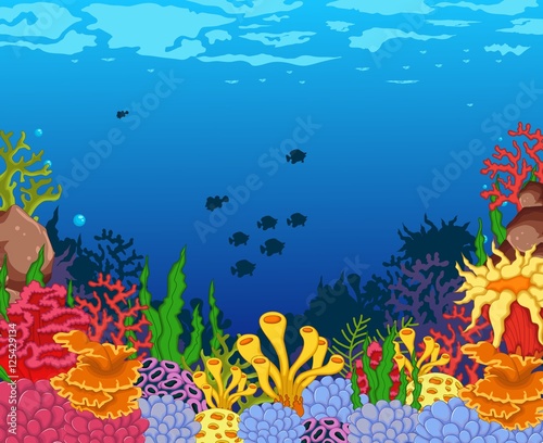 Fototapeta Naklejka Na Ścianę i Meble -  beauty corals with underwater view background