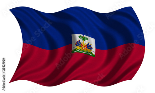 Free Download Flag of Haiti wavy on white, fabric texture - GFXLoad
