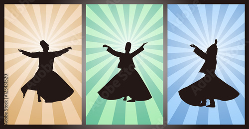 Set of Turkish Dancer, Silhouette 