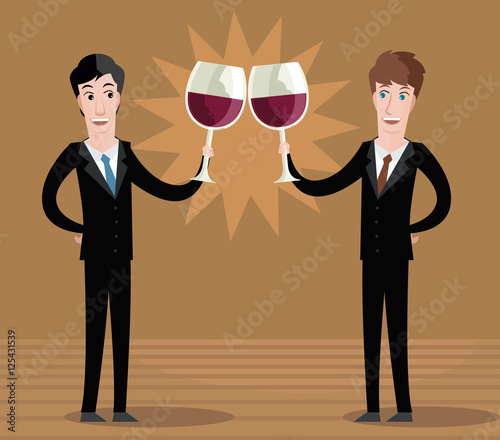 business men toasting with wine