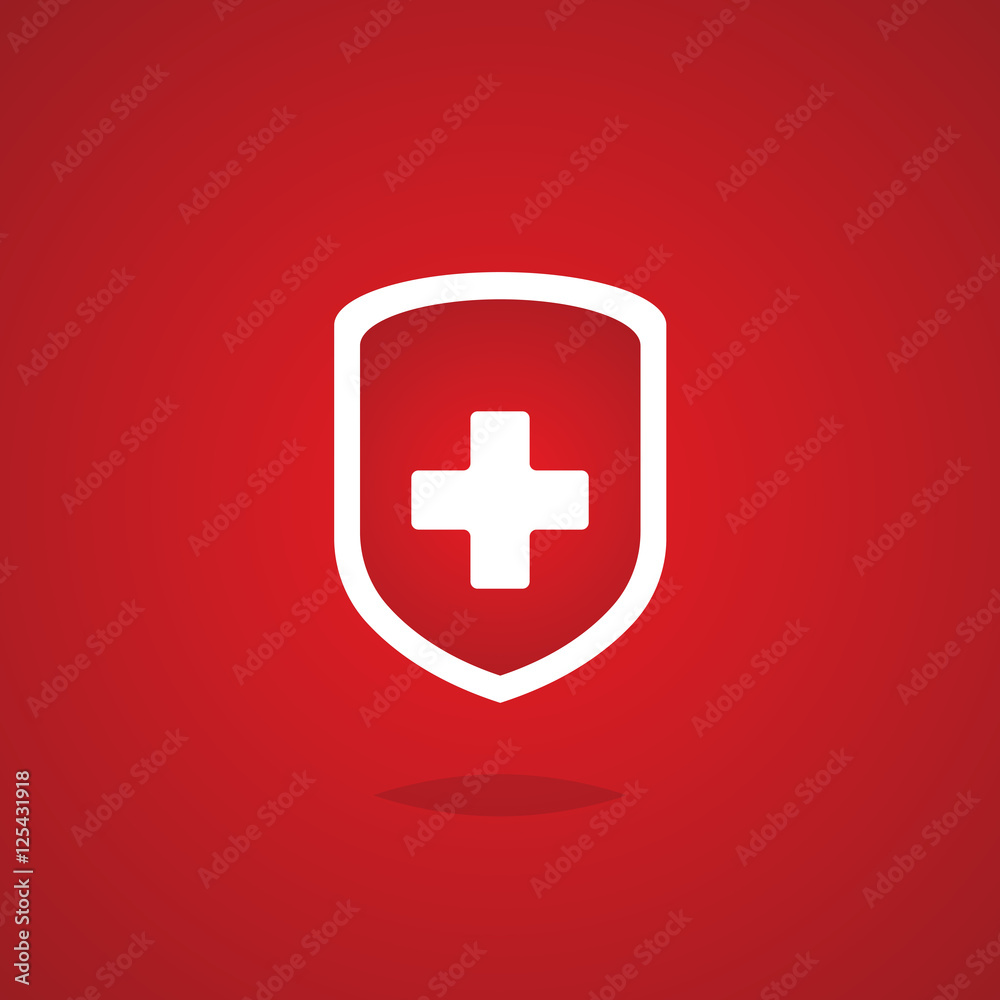 Obraz premium First aid shield icon isolated