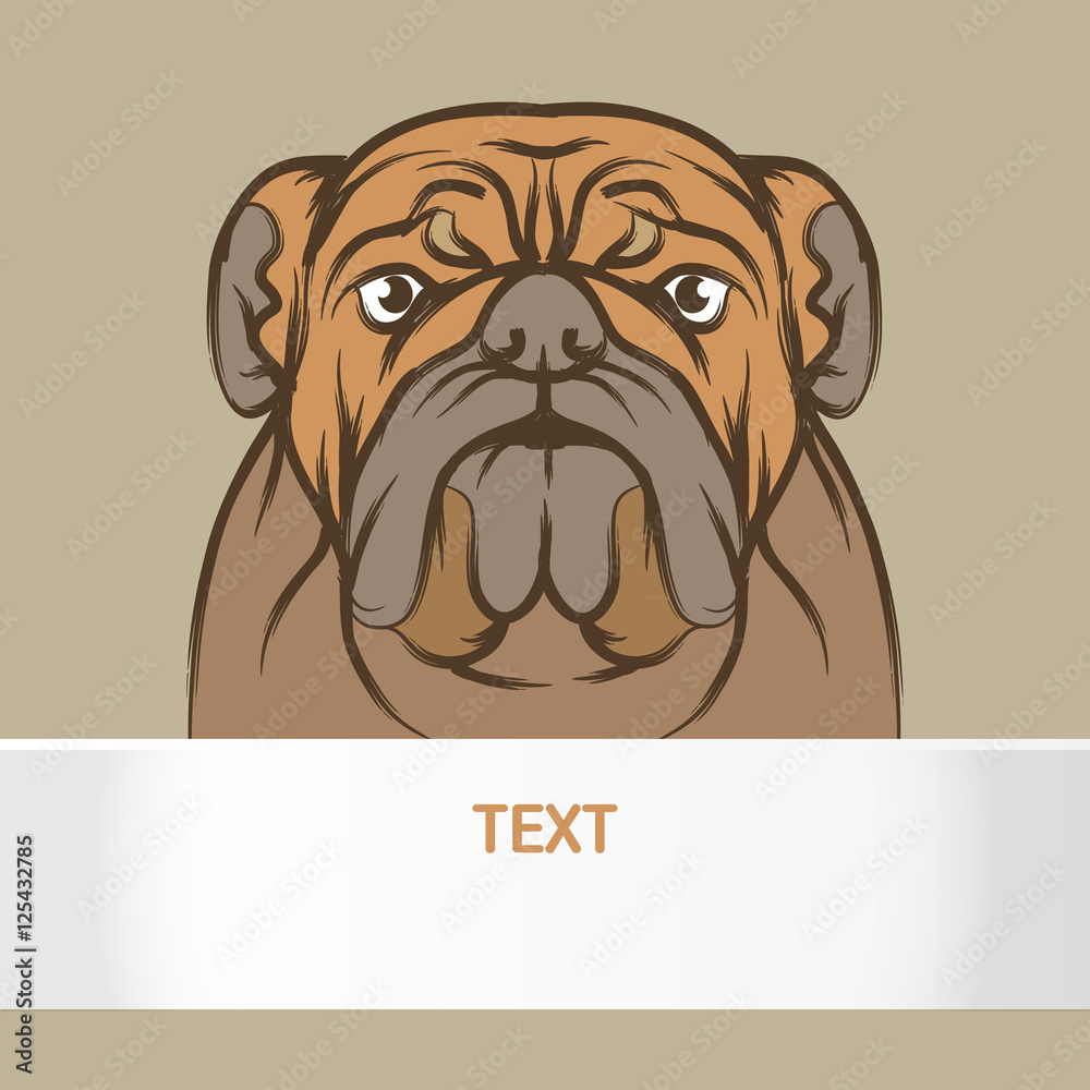 Dog vector and card template icon design, Dog illustration.