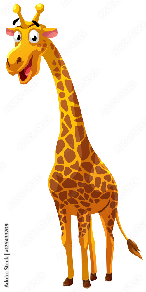 Naklejka premium Styl kreskówki żyrafa