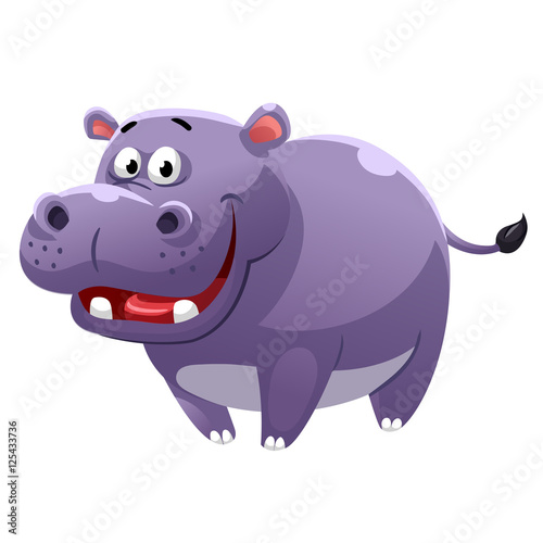 Hippopotamus cartoon style