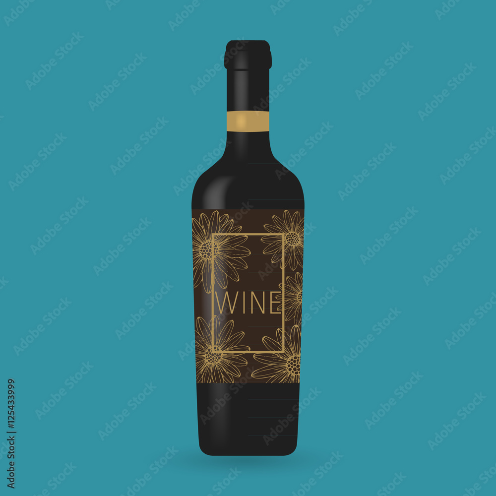 wine bottle packaging vector design