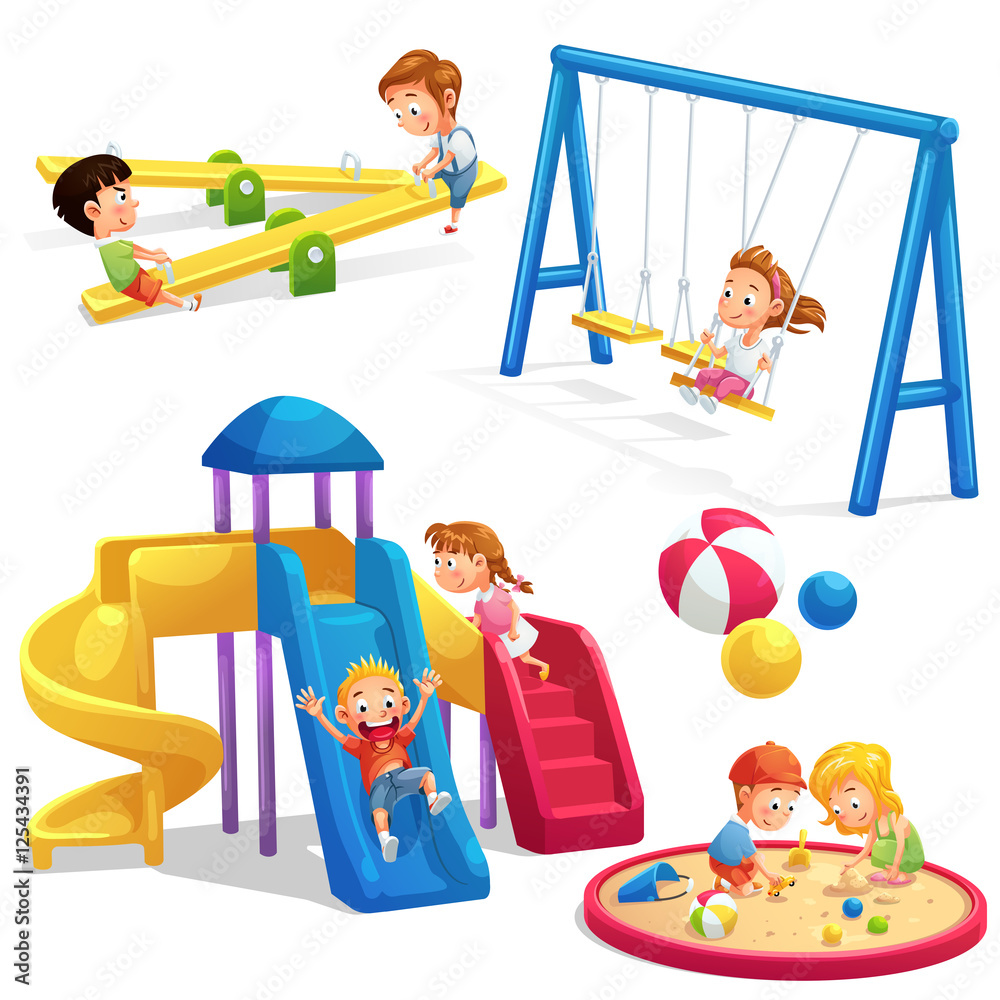 Fotografie Park and playground cartoon