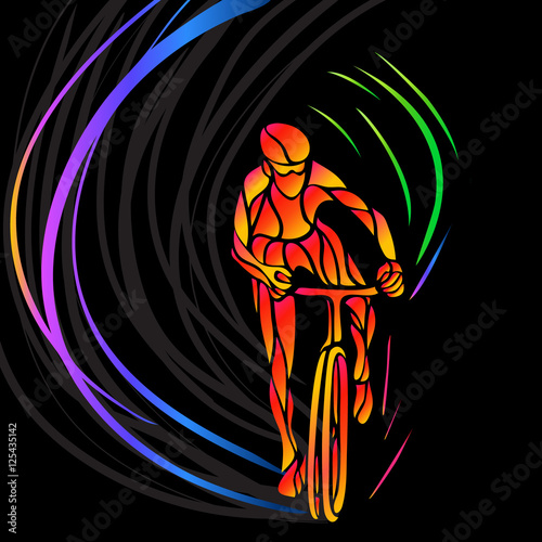 Professional cyclist involved in a bike race.
