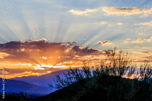 Photography Sunrise Over Rincon Mountains, Tucson, Arizona