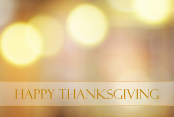 Happy thanksgiving on blur bokeh background