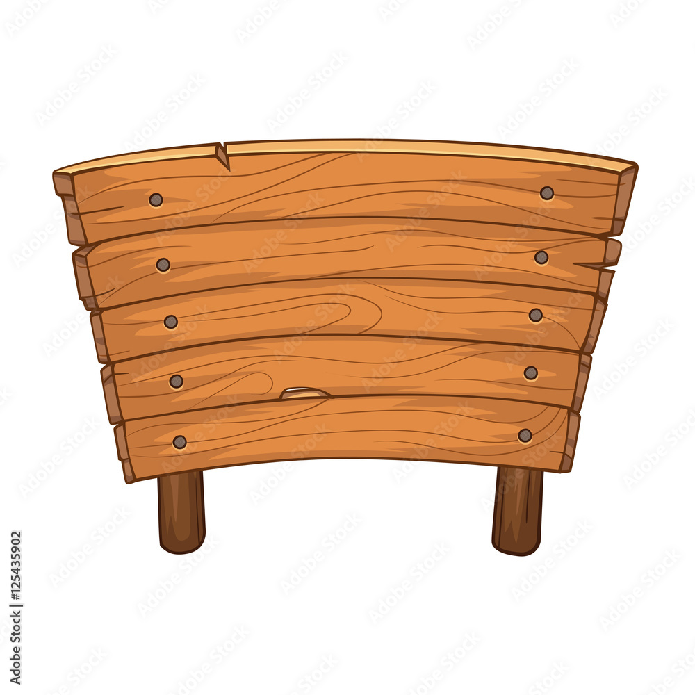 Wooden sign and board cartoon style Wooden sign and board cartoon style