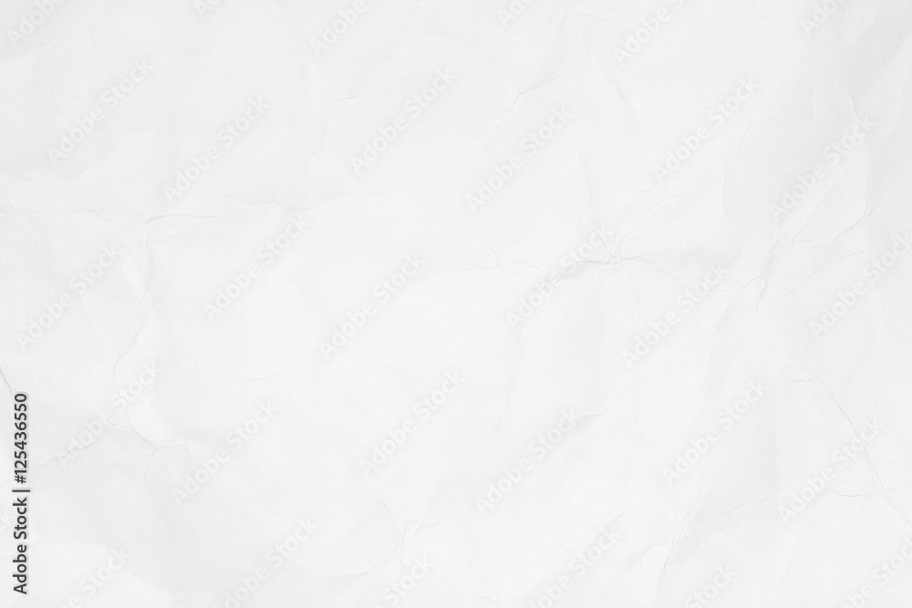 Crumpled white paper texture or paper background for design with copy space for text or image.