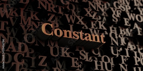 Constant - Wooden 3D rendered letters/message. Can be used for an online banner ad or a print postcard.