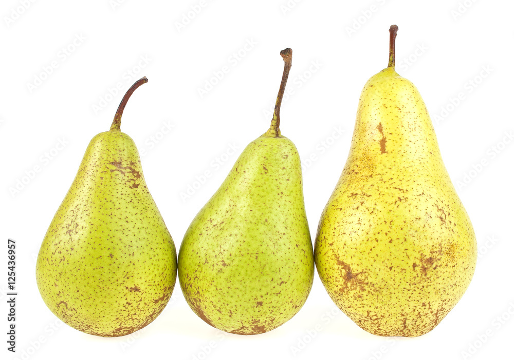 Fresh juicy yellow pears isolated on white background Fresh juicy yellow pears isolated on white background