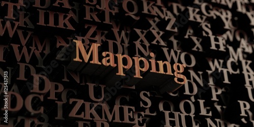 Mapping - Wooden 3D rendered letters/message. Can be used for an online banner ad or a print postcard.