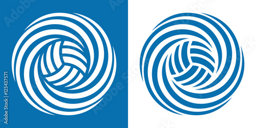 Volleyball icon in two various coloring. Vector image for sports design.