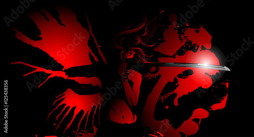 girl with wings of blood