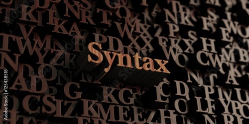 Syntax - Wooden 3D rendered letters/message. Can be used for an online banner ad or a print postcard.