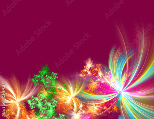 Fractal abstract firework copy space computer generated image