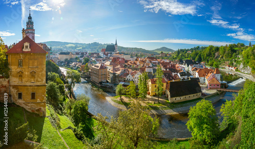 Panoramic view of Cesky Krumlov, Czech Republic photo
