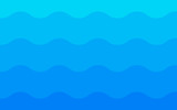 Blue stripes. Wavy sea. Vector illustration.