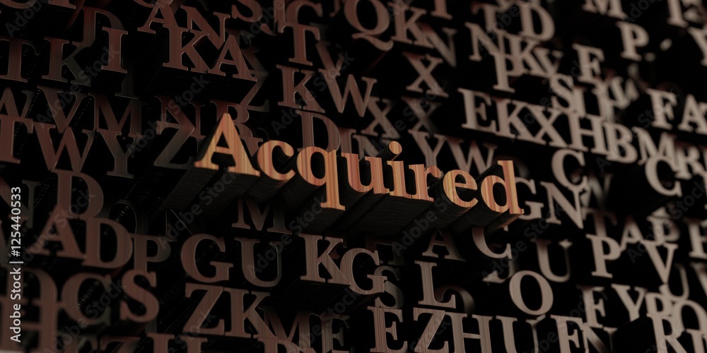 Acquired - Wooden 3D rendered letters/message. Can be used for an online banner ad or a print postcard. Acquired - Wooden 3D rendered letters/message. Can be used for an online banner ad or a print postcard.