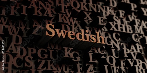 Swedish - Wooden 3D rendered letters/message. Can be used for an online banner ad or a print postcard.