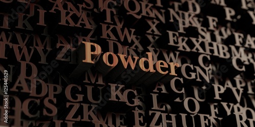 Powder - Wooden 3D rendered letters/message. Can be used for an online banner ad or a print postcard.