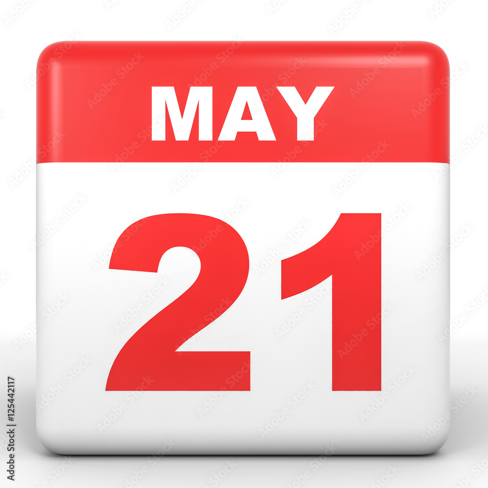 May 21. Calendar on white background. May 21. Calendar on white background.