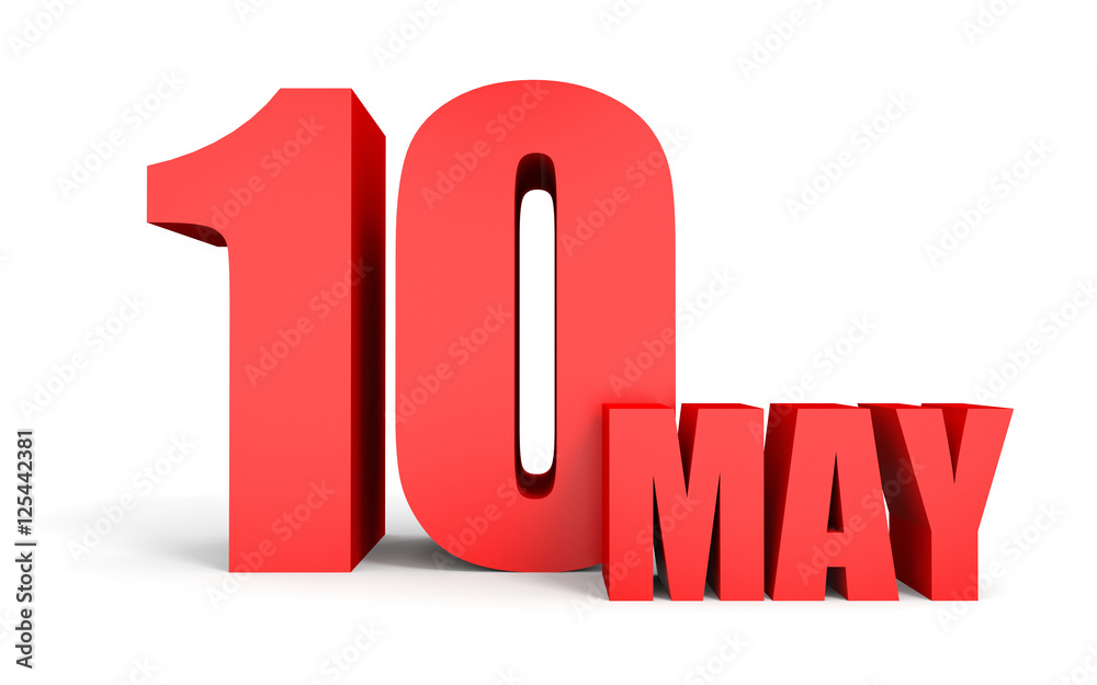 May 10. Text on white background. May 10. Text on white background.