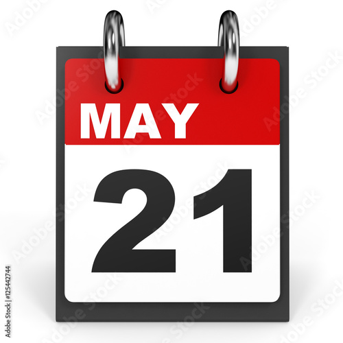 May 21. Calendar on white background.