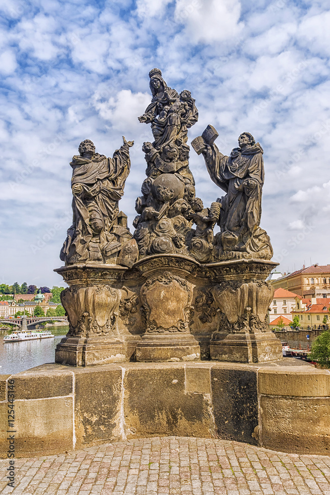 sculpture in the world-famous Charles Bridge in Prague