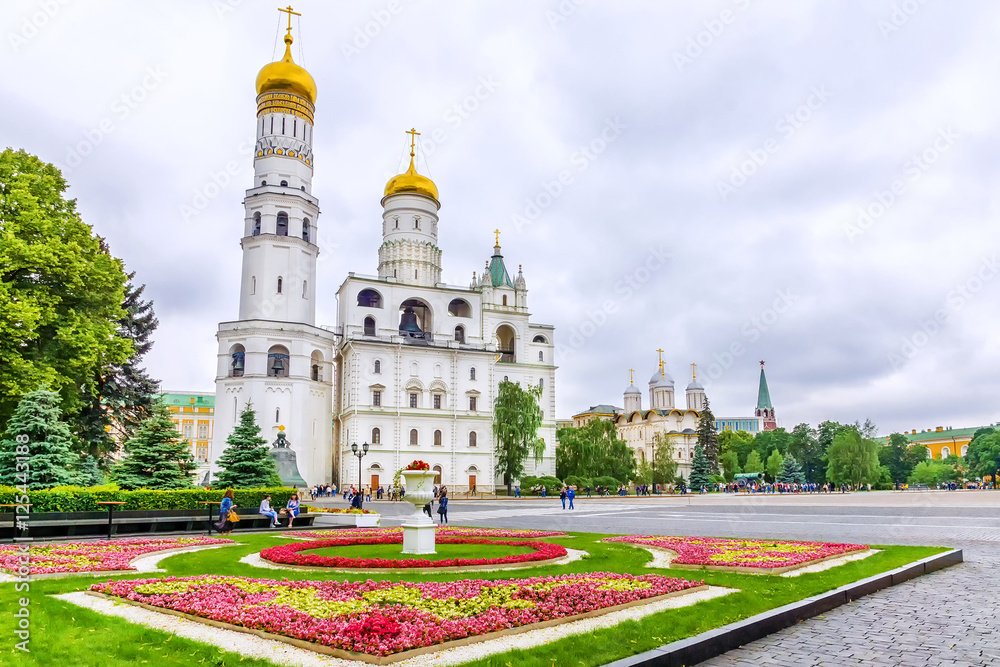Ivanovo Square of the Moscow Kremlin. view of the bell tower of
