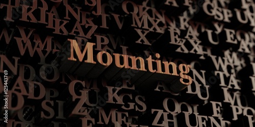 Mounting - Wooden 3D rendered letters/message. Can be used for an online banner ad or a print postcard.