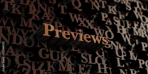 Previews - Wooden 3D rendered letters/message. Can be used for an online banner ad or a print postcard.