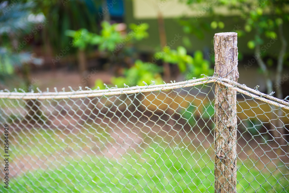 Mesh fence for pet in garden