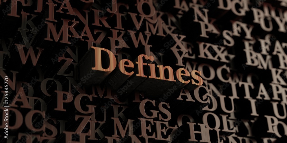 Defines - Wooden 3D rendered letters/message. Can be used for an online banner ad or a print postcard. Defines - Wooden 3D rendered letters/message. Can be used for an online banner ad or a print postcard.