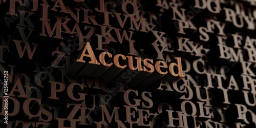 Canvas Print Accused - Wooden 3D rendered letters/message