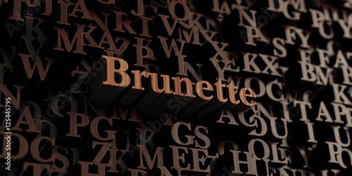 Brunette - Wooden 3D rendered letters/message. Can be used for an online banner ad or a print postcard.