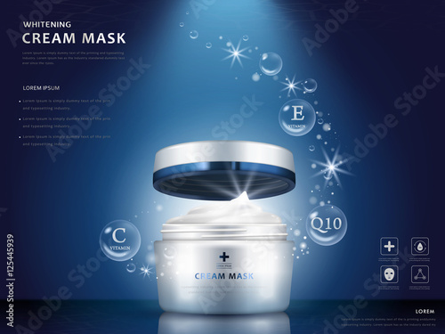 whitening cream mask container