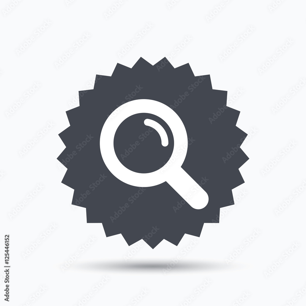 Obraz premium Magnifier icon. Search magnifying glass sign.