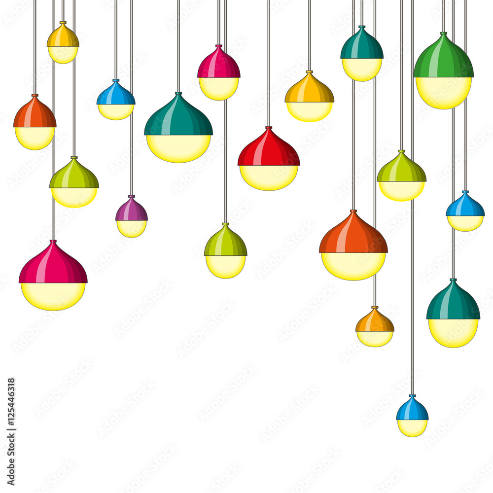 Illustration of many colorful lamps Illustration of many colorful lamps
