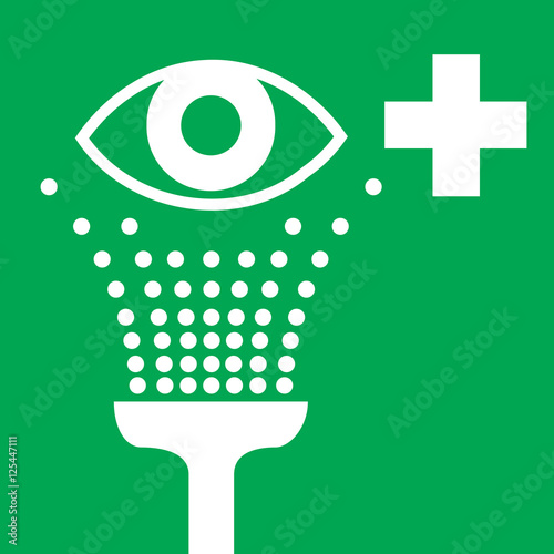 Znak ikona piktogram prysznic do przemywania oczu