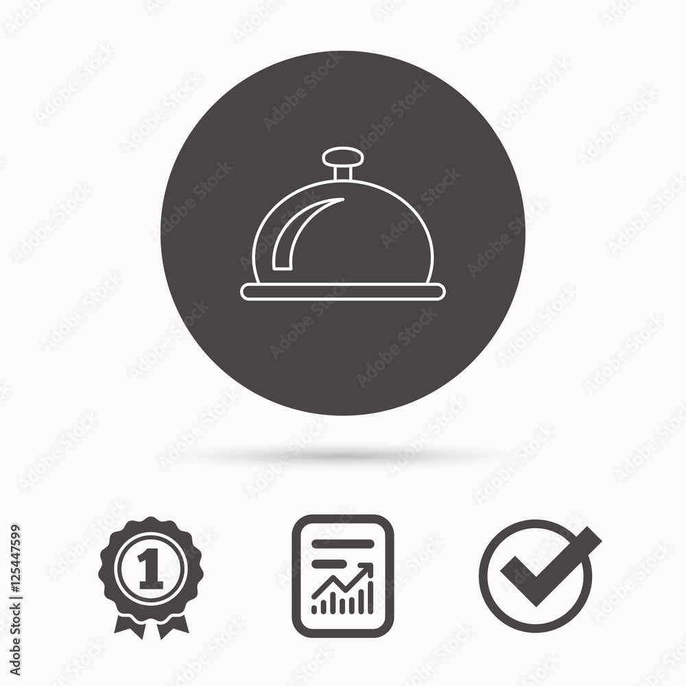 Reception bell icon. Hotel service sign. Reception bell icon. Hotel service sign.