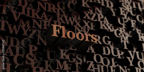 Floors - Wooden 3D rendered letters/message. Can be used for an online banner ad or a print postcard.