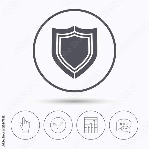 Free Download Shield protection icon. Defense equipment sign. - GFXLoad