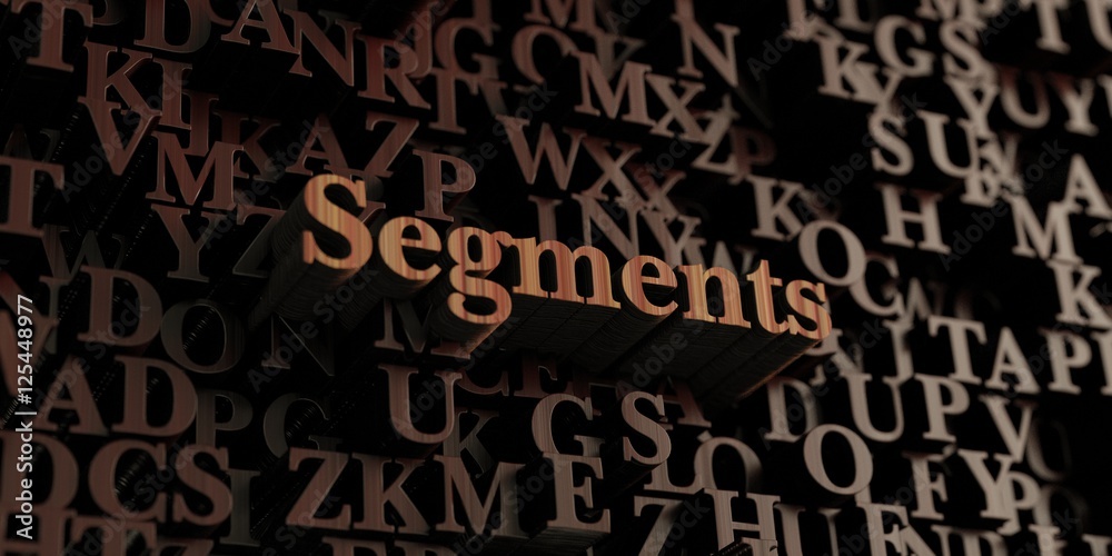 Segments - Wooden 3D rendered letters/message.  Can be used for an online banner ad or a print postcard.