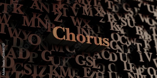 Photo Chorus - Wooden 3D rendered letters/message